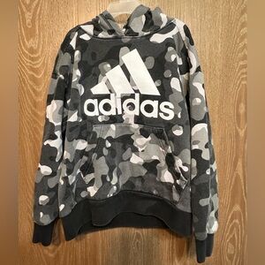 Adidas Black and Gray Camouflage Hoodie